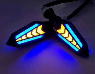 OBEROI'S TRADERS Universal Blue / Yellow LED Running Light DRL Bike Turn Signal Indicator Lamp Indicator Light Motorbike LED (12 V, 12 W)