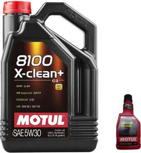 MOTUL 8100 X-CLEAN +5W-30(5Lit)+Engine flush(250ml)Combo Full-Synthetic Engine Oil