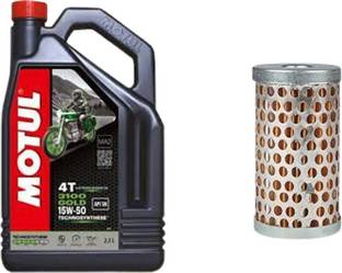 MOTUL 3100 15W50 Engine oil & Oil Filter Combo fro Bullet 500 Synthetic Blend Engine Oil