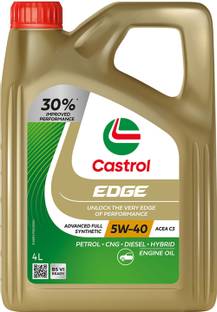Castrol EDGE 5W-40 Advanced Full Synthetic Engine Oil for Cars | ACEA C3 | Full-Synthetic Engine Oil