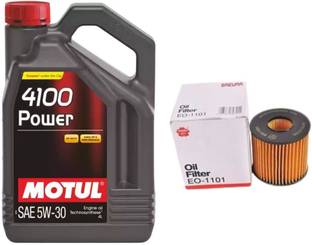 MOTUL 4100 POWER 5W30 ENGINE OIL & OIL FILTER FOR COROLLA ALTIS PETROL Synthetic Blend Engine Oil