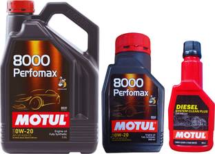 MOTUL 8000 Perfomax 0W20 Oil 3.5L and 0.5L (4L) With Diesel System Clean 200ml Combo 0W20 Full-Synthetic Engine Oil