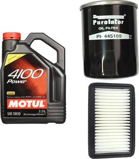 MOTUL 4100 5W30 Engine oil, Air Filter & Oil Filter Combo For Maruti SX4 Synthetic Blend Engine Oil