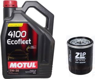 MOTUL 4100 Ecofleet 5w30 & Oil filter Combo For Maruti SX4 (PETROL) Synthetic Blend Engine Oil