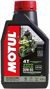 MOTUL 3100 4T GOLD 20W50 ENGINE OIL FOR BIKE - 1.2 L 20W50 Full-Synthetic Engine Oil
