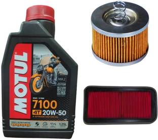 MOTUL 7100 4T20W-50 1.25L, Oil And Air filter for FZ 250 CC Full-Synthetic Engine Oil