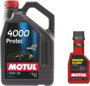 MOTUL 4000 PROTEC 10W30(3.5l)+Flush(250ml)Combo - Mineral Engine Oil