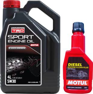 MOTUL TRD SPORT 5W30 ENGINE OIL FOR CAR - 4L WITH DIESEL SYSTEM CLEAN PLUS 300ML 5W30 Full-Synthetic Engine Oil