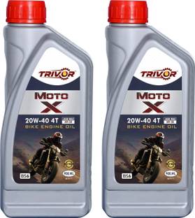 trivor MOTO X 20W40 900ML P2 MOTO X 20W40 4T Protection with BS6 Technology for Bikes|API SN & JASO MA2 High Performance Engine Oil