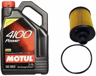 MOTUL 4100 POWER 5W30 ENGINE OIL & OIL FILTER FOR BALENO Synthetic Blend Engine Oil