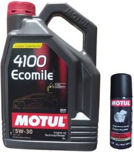 MOTUL 4100 Ecomile 5W30 With Leather Shine Combo 5w30 Full-Synthetic Engine Oil