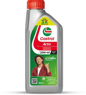 Castrol Activ 20W-40 4T 3X Protection with Actibond Technology for Bikes|API SN & JASO MA2 Synthetic Blend Engine Oil