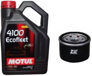 MOTUL 4100 Ecofleet 5w30& Oil filter Combo for Maruthi WagonR(P-Old) Synthetic Blend Engine Oil