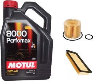 MOTUL 8000 Perfomax 5W-40, Oil & Air Filter Combo for TOYOTA ETIOS (DIESEL) Full-Synthetic Engine Oil