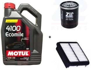 MOTUL 4100 Ecofleet 5w30-3.5L - Oil & Air Filter Combo for Maruti ALTO Synthetic Blend Engine Oil