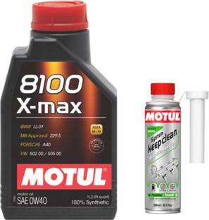 MOTUL 8100 X-MAX 0W-40(1l)+SYSTEM KEEP CLEAN GASOLINE(300ml)combo - Full-Synthetic Engine Oil