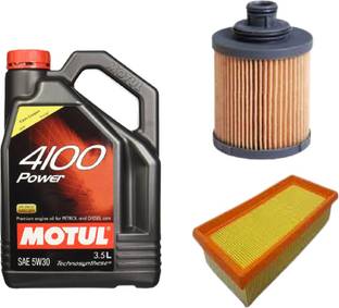 MOTUL 4100 5W30 Engine oil, Air & oil filters Combo for Maruti Swift Diesel Synthetic Blend Engine Oil