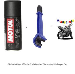 MOTUL C1 Chain Clean + Brush + Tibetan Ladakh Prayer Flag MC CARE C1 CHAIN CLEAN 150 ml Chain Oil