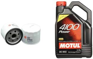 MOTUL 4100 POWER 5W30 ENGINE OIL & OIL FILTER FOR JAZZ Synthetic Blend Engine Oil