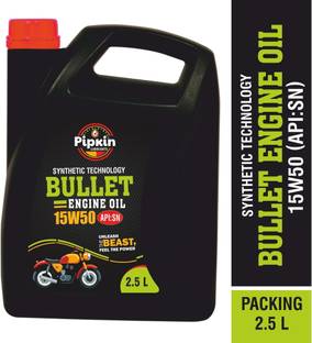 PIPKIN Heavy Bike Engine oil 15W50 2.5 Litre | Compatible With Royal Enfield, Bullet High Performance Heavy Cruiser Bikes High Performance Engine Oil