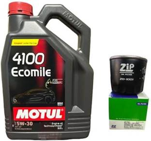 MOTUL 4100 Ecomile 5w30 & Oil filter Combo For Maruti VAN (PETROL) Synthetic Blend Engine Oil