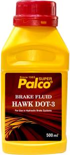 PL SUPER PALCO Brake Fluid Hawk DOT 3 500ml Including ABS & Hydraulic System for Disc & Drum Brake with Excellent Lubricating Properties at High Boiling Point for Car & Bike Brake Oil