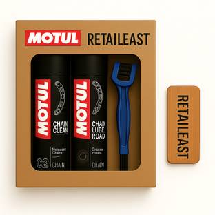 MOTUL C1 Chain Cleaner & C2 Chain Lube Combo | Keychain | Chain Cleaner Brush | Chain Oil
