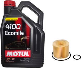 MOTUL 4100 Ecomile 5W30 & Oil filter Combo for TOYOTA ETIOS (DIESEL) Synthetic Blend Engine Oil