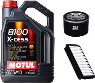 MOTUL 8100 XCESS 5W40,Air & Oil filter Combo for Maruti WagonR(Petrol-Old) Full-Synthetic Engine Oil