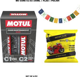 MOTUL C1 C2 Combo + POLISH + FLAG Clean & Lube Road 300 ML Chain Oil