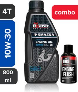 Smazka COMBO 10W-30 Engine Oil + Engine Flush | Engine Oil for Gearless Scooters High-Mileage Engine Oil