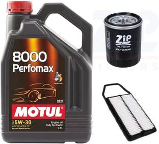 MOTUL 8000 Perfomax 5W-30, Oil & Air Filter Combo for Maruti BALENO Full-Synthetic Engine Oil
