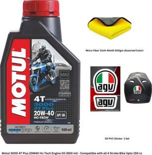 MOTUL MTCD-123 3000 4T Plus 20W-40 HC-TECH (Micro Fiber Cloth & Sticker) Mineral Engine Oil