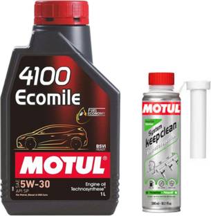 MOTUL 4100 ECOMILE 5W30(1l)+SYSTEM KEEP CLEAN GASOLINE(300ml)Combo Technosynthese (Semi Synthetic)
