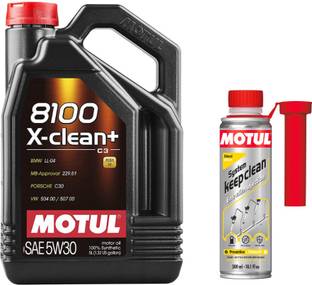 MOTUL 8100 X-CLEAN + 5W-30(5Lit)+SYSTEM KEEP CLEAN DIESEL(300ml)Combo Full-Synthetic Engine Oil