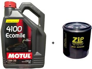 MOTUL 4100-Ecomile 5w30 & Oil filter Combo For Maruti CELERIO High Performance Engine Oil