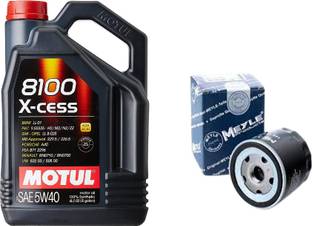 MOTUL 8100 X-Cess 5W40 Engine Oil & Oil Filter Combo for Volkswagen Polo 1.4 Petrol Full-Synthetic Engine Oil