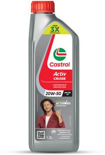 Castrol Activ CRUISE 20W-50 4T for Bajaj Pulsar Bikes 3X Protection with Actibond Technology for Bikes|API SN & JASO MA2 Synthetic Blend Engine Oil