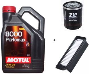 MOTUL 8000 Perfomax 5W-30, Oil & Air Filter Combo for Maruti CELERIO (PETROL) - Full-Synthetic Engine Oil