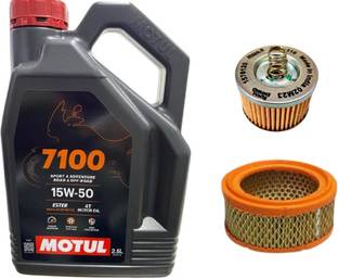 MOTUL 7100 4T 15W50 + Bullet 500cc -BS6 Oil filter and Air Filter - Full-Synthetic Engine Oil