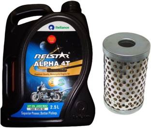 MOTUL RELSTAR ALPHA 4T 15W50 ENGINE OIL(2.5L) WITH OIL FILTER FOR BULLET 500 High Performance Engine Oil