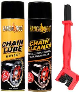 KANGAROO CL Chain Lube and Cleaner Spray 500 ML Each With Chain Cleaner Brush Bike Care Kit Chain Oil