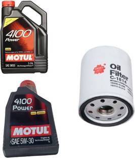 MOTUL 4100 POWER 5W30 ENGINE OIL & OIL FILTER FOR TAVERA Synthetic Blend Engine Oil
