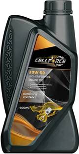 CELLFORCE 20W50 Synthetic High Performance 4-Stroke Lubricant for Bikes & Cars | High-Mileage Engine Oil