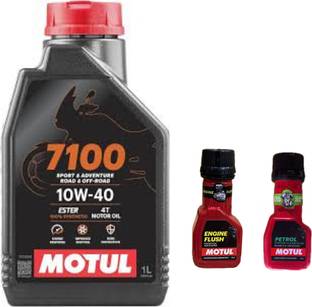 MOTUL 7100 4T 10W-40(1litre) +Engine flush(50ml)+Petrol system clean(50ml)COMBO Full-Synthetic Engine Oil