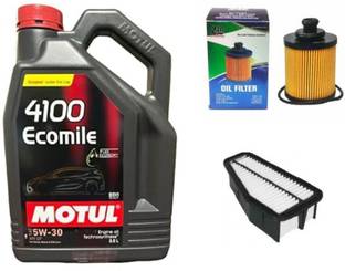 MOTUL 4100 Ecomile-5w30-3.5L - Oil & Air Filter Combo for Maruti BALENO (Diesel) Synthetic Blend Engine Oil