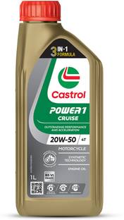 Castrol POWER1 CRUISE 20W-50 4T Engine Oil for High Performance Bikes|3-in-1 Synthetic Technology|BS VI Ready Full-Synthetic Engine Oil