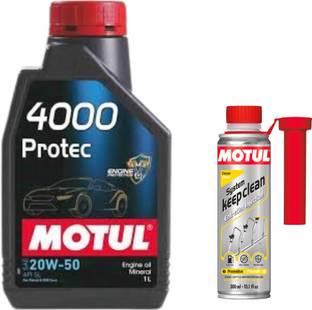 MOTUL 4000 PROTEC 20W50(1LT)+SYSTEM KEEP CLEAN DIESEL(300ml)Combo Mineral Engine Oil
