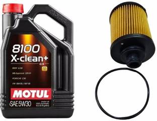 MOTUL 8100 XCLEAN 5W30 ENGINE OIL & OIL FILTER FOR BALENO PETROL Full-Synthetic Engine Oil