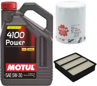 MOTUL 4100 5W30 Engine Oil, Air & Oil filter for Lancer Synthetic Blend Engine Oil